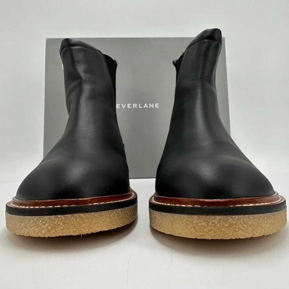 Everlane The Italian Leather Chelsea Boot in Black sz 5 Women's Gum Outsole nib